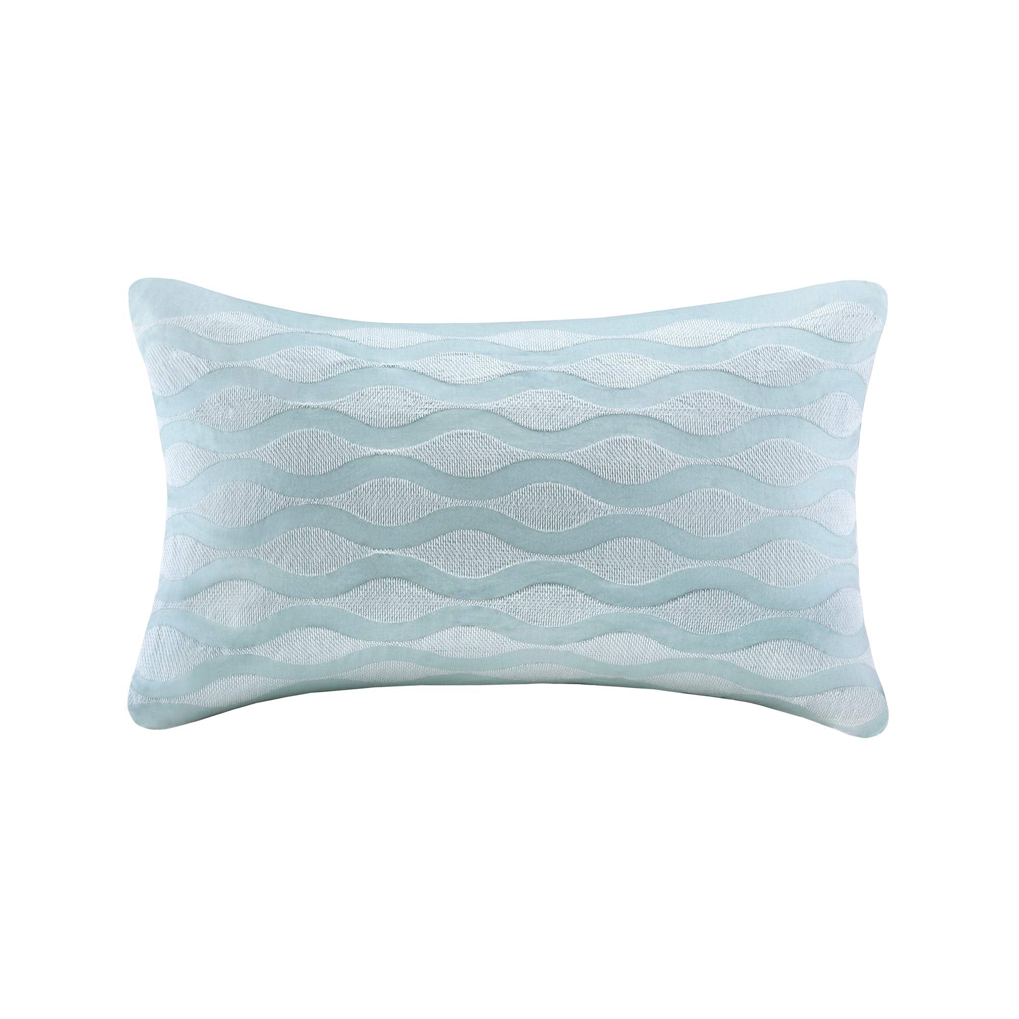 Harbor House Modern Design Decorative Pillow Hypoallergenic Sofa Cushion Lumbar, Back Support, Oblong 12' X 20', Maya Bay, Cotton Blue