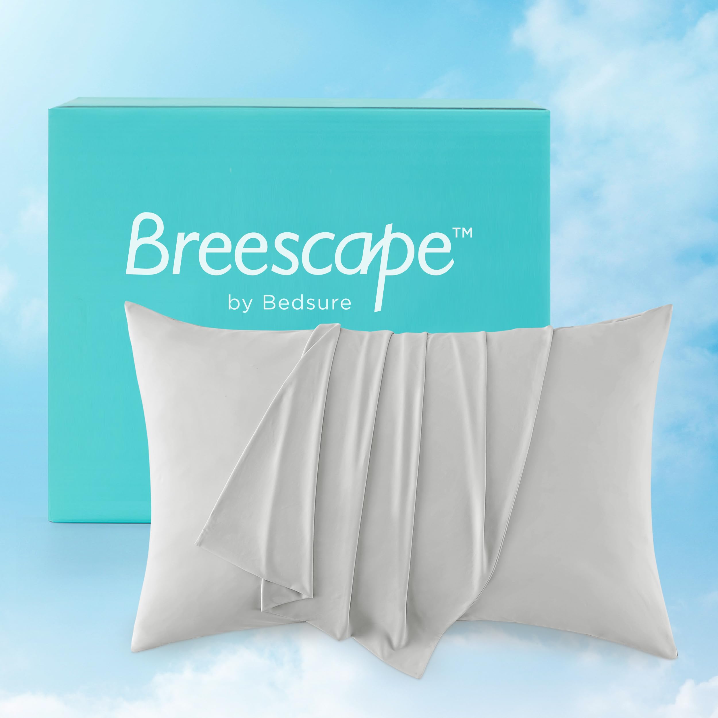 Bedsure Breescape Cooling Pillow Cases King Size Set Of 2, Cool Pillowcases For Hot Sleepers And Night Sweats, Silky Soft & Brea