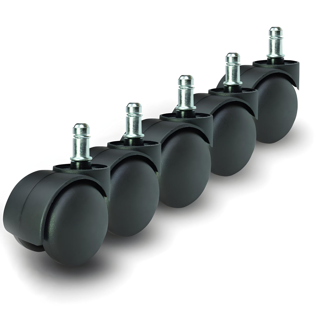 Breewell Pin Type Nylon Office Casters Wheel Chair (Black, 2 Inch)  Pack of 5