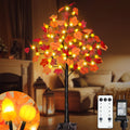 4 Feet Fall Decorations Maple Tree with 48 LED Timer 8 Modes 24 Acorn and Pumpkin Lights for Home Indoor Outdoor, Thanksgiving F