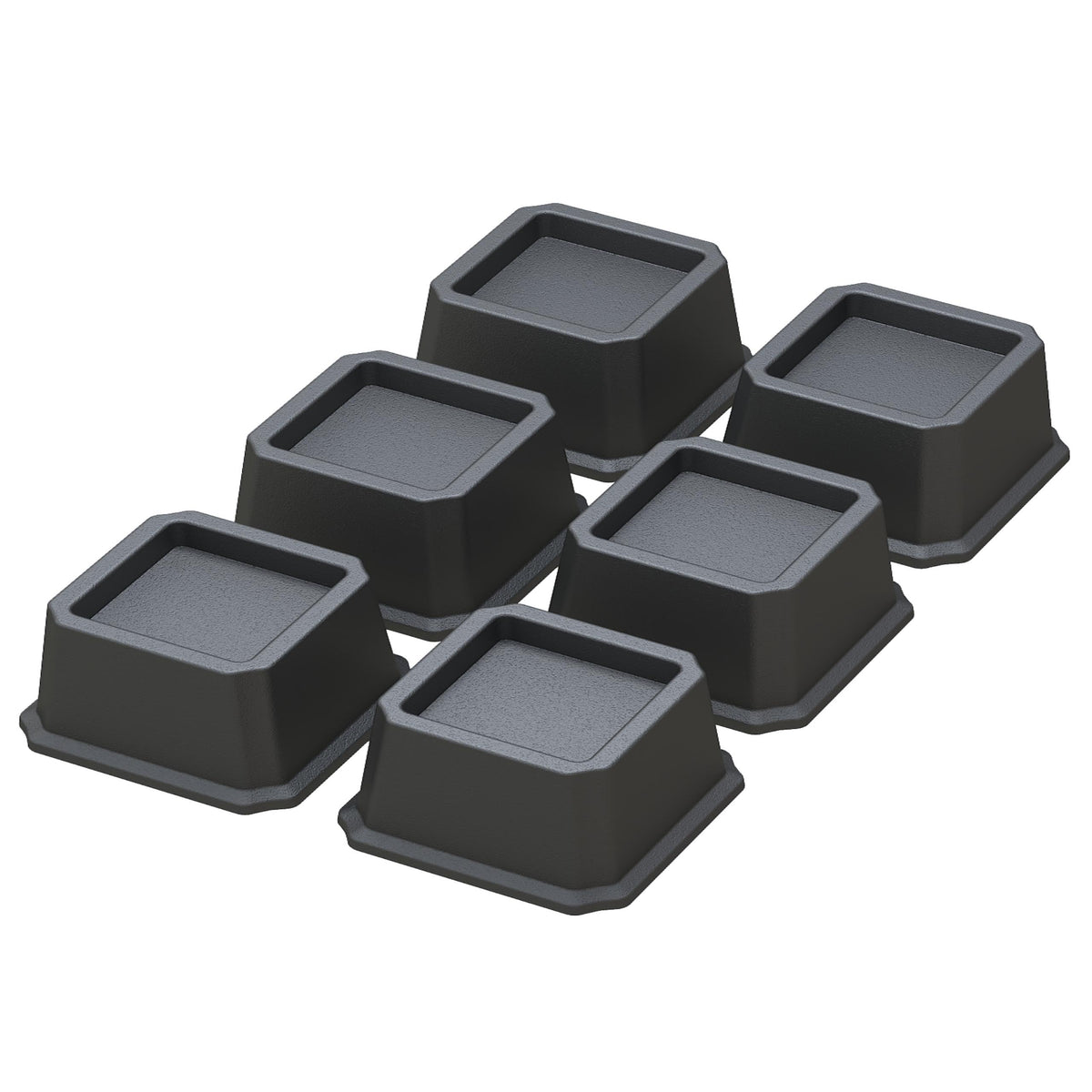 Whynonap Bed Risers 1 Inch Set Of 6, Heavy Duty Bed Elevators Lifts Up 2,000 Lbs Furniture Risers For Bed Frame And Sofa, Black