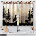 Aimego Kitchen Curtains Forest Sunset - Country Rustic Farmhouse Short Cafe Curtains Decor For Bathroom Tier Curtains Over Sink