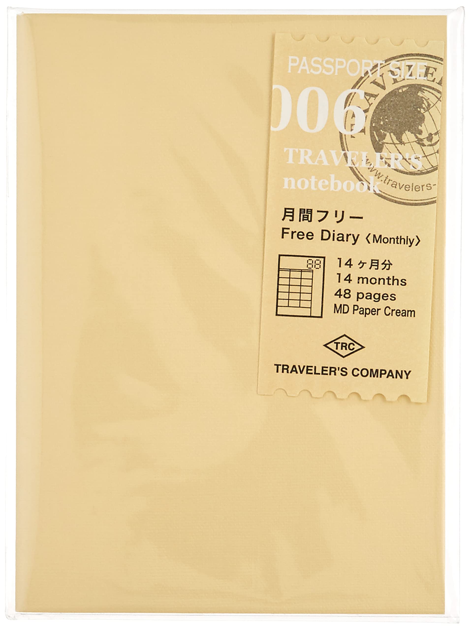 Midori Traveler'S Notebook (Refill 006) Passport Size Monthly Diary