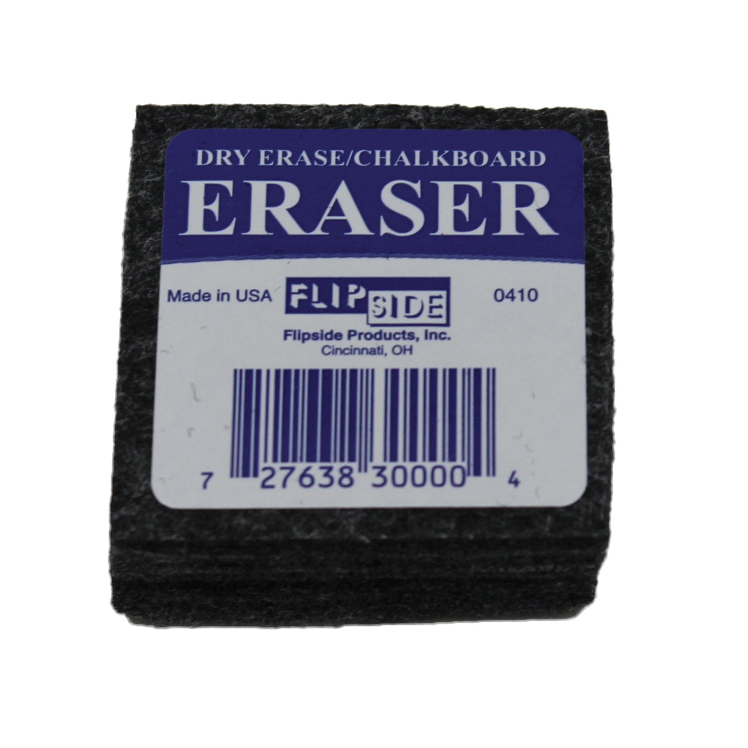 Flipside 30009 Student Felt Eraser Set for Use with Chalk and Dry Erase, 2 x 2 Size, Dark Gray (Pack of 12)