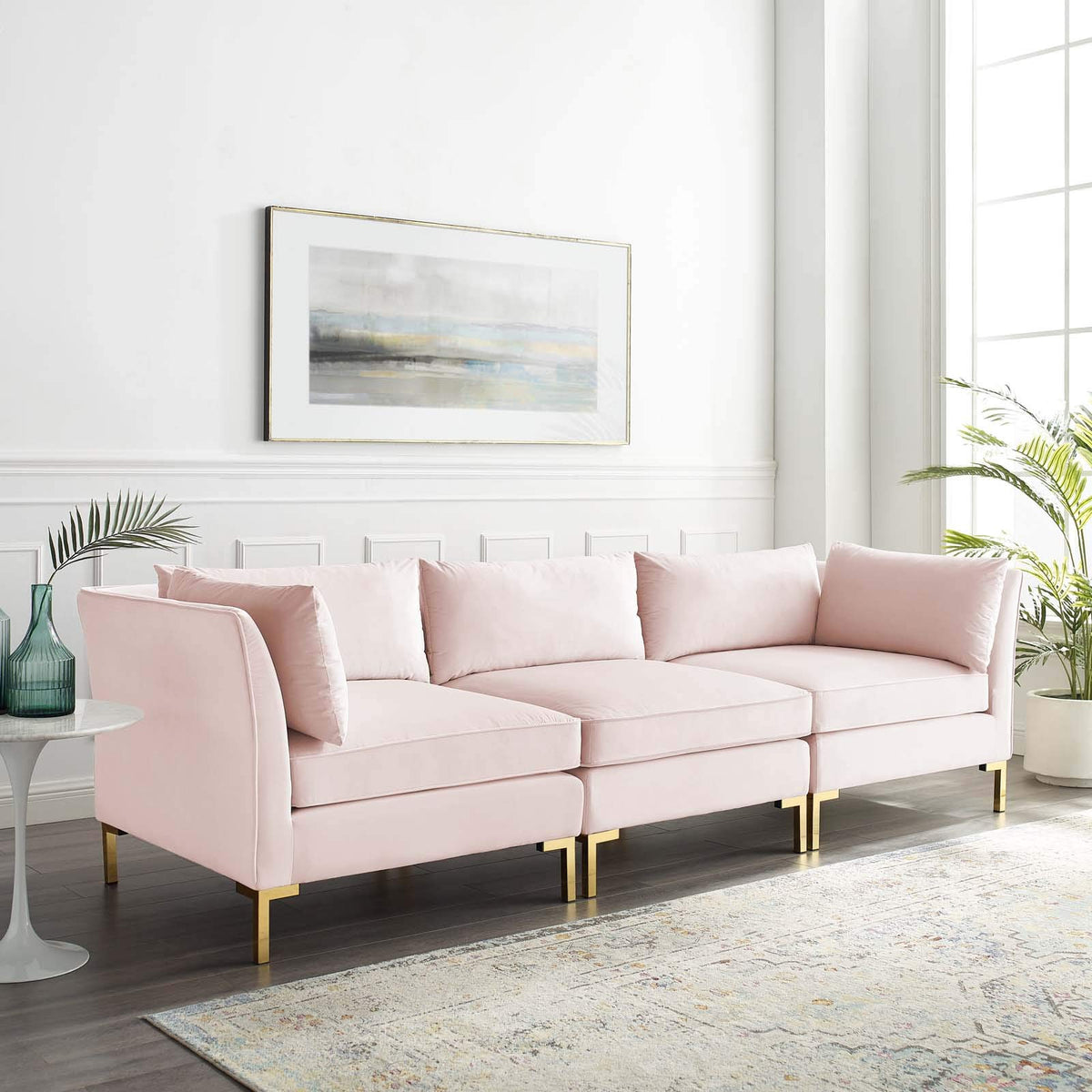 Modway Ardent Performance Velvet Sofa, Pink