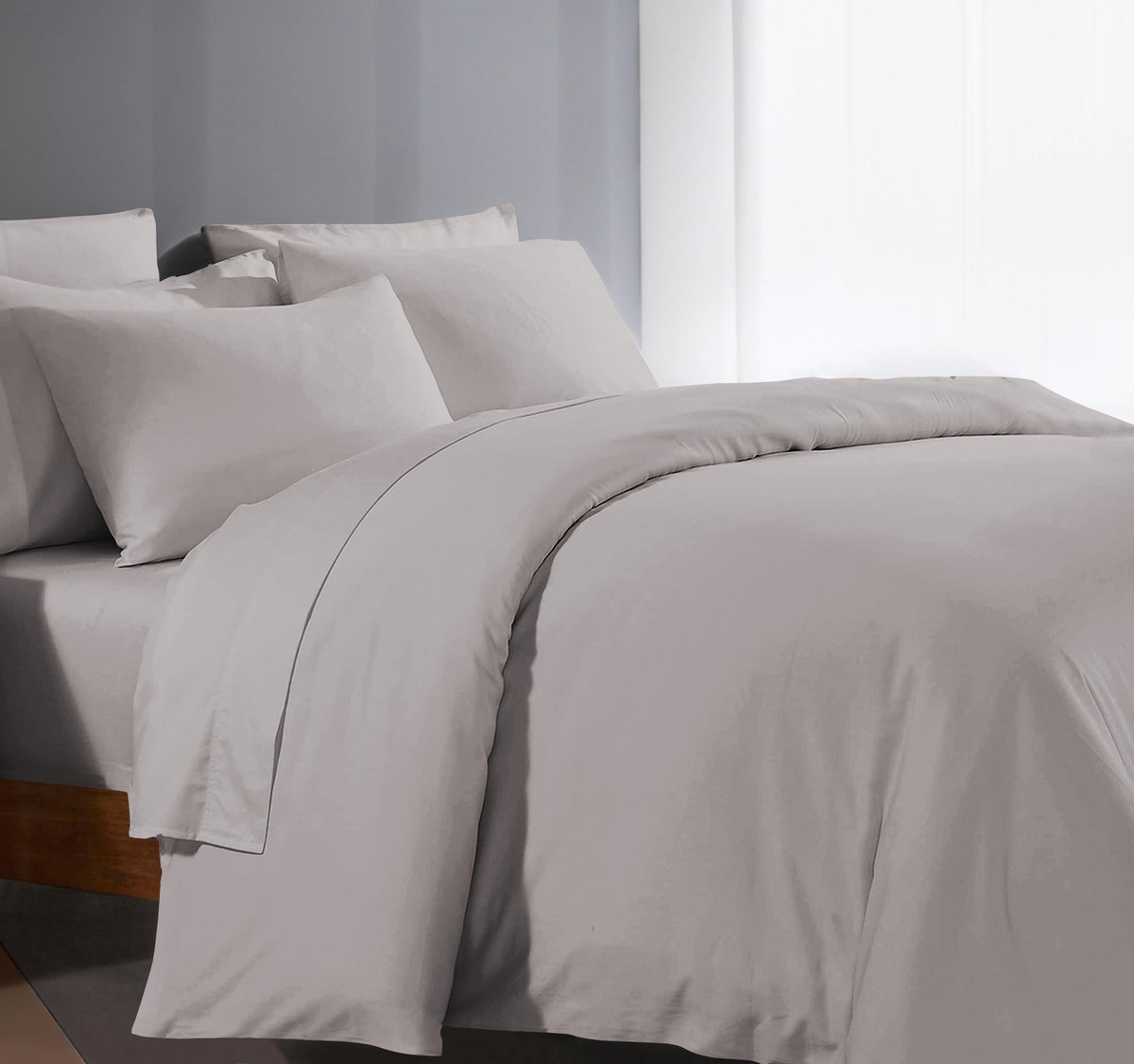 Duvet Covers Queen Full Size 1000 Thread Count 100% Egyptian Cotton Long Staple Solid Quilt Cover, Silky Soft, Breathable With H