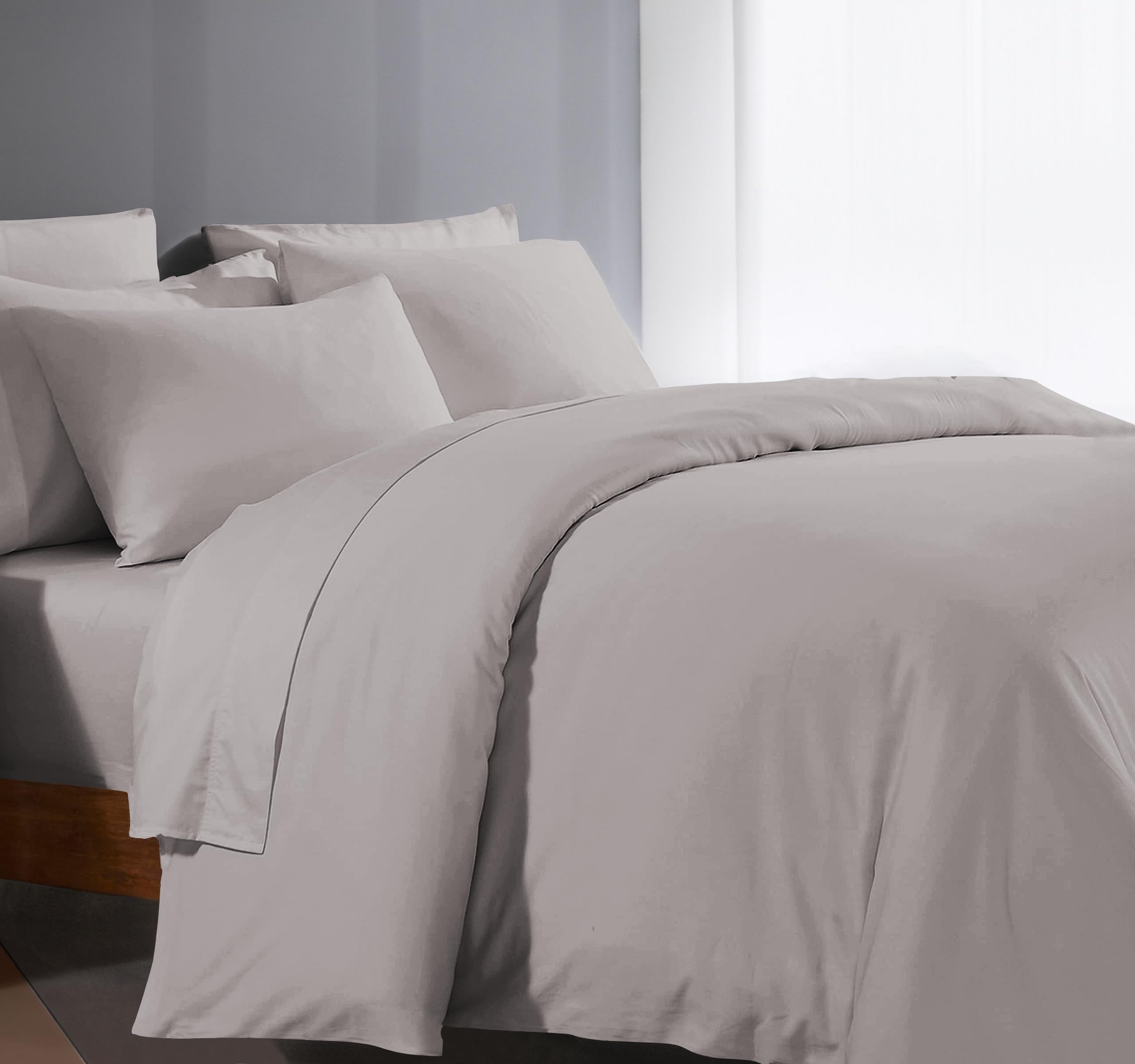 Duvet Covers Queen Full Size 1000 Thread Count 100% Egyptian Cotton Long Staple Solid Quilt Cover, Silky Soft, Breathable With H