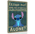 Funny Stitch Bathroom Decor Cute Bathroom Door Sign Excuse Me Were You Attempting To Use The Bathroom Alone Tin Sign Gifts For W