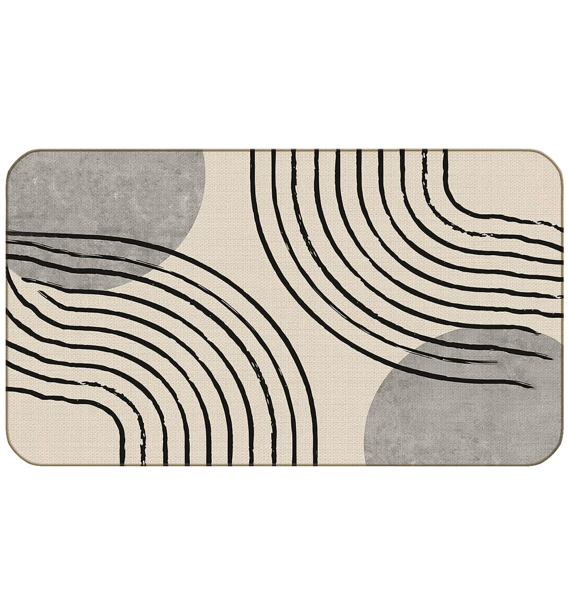 BXFAHZJ Abstract Boho Double Grey Sun Arch Balance Art Door Mat 17x30 Inch Indoor Outdoor Entrance Doormat Decor for Bohemian Ho