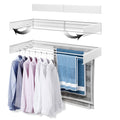 Wall Mounted Drying Rack 31.5, 5 Aluminum Poles, 40 lb. Load Capacity, Foldable, Retractable, Space Saving Clothes Drying Rack (