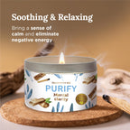 Magnificent 101 Purify Aromatherapy Candle For Clarity - Sage, Palo Santo, Sandalwood, Lavender Scented Natural Soybean Wax Tin