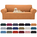 2025 New Stretch Oversized Sofa Slipcovers Couch Sofa Cover For 4 Seater Furniture Protector Covers With Elastic Bottom Jacquard Fabric Small Checks For Pets, Kids - Golden