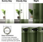 Hiasan Sheer Curtains For Living Room With Tieback, Airy Breathable Voile Textured Drapes Light Filtering Grommet Window Curtains For Bedroom, Kids' Room, Olive Green, W52 X L72, 2 Panels