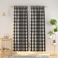 Natus Weaver Buffalo Check Cotton Curtains 84 Inch Length Kitchen Living Room Bedroom Black And White Gingham Plaid Window Curta
