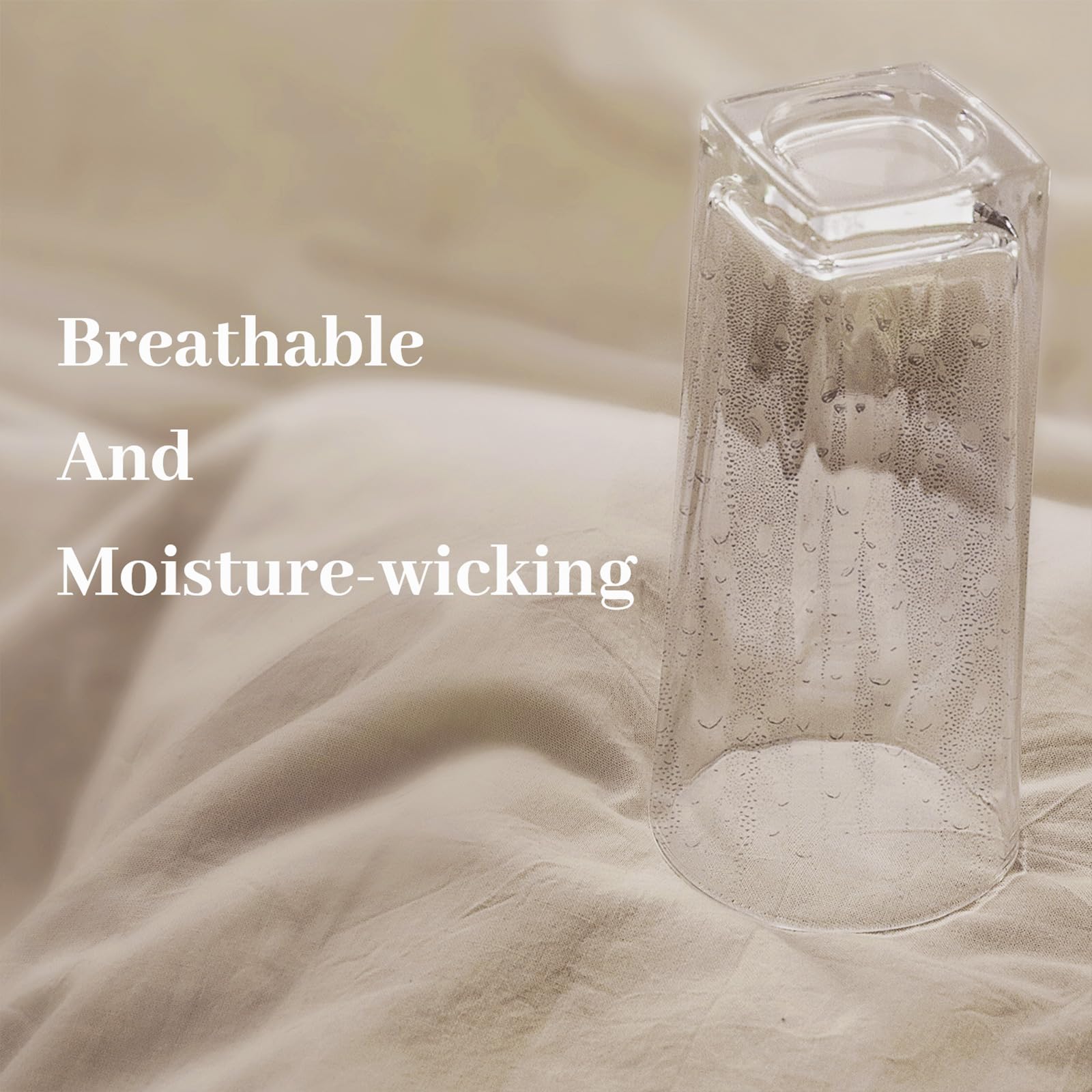 Nexhome Pro Duvet Cover Set Kids Twin Size Linen Look Textured Organic Natural 100% Washed Cotton Duvet Cover Beige 2 Pieces Bedding Set With Zipper Closure, Breathable, Soft (No Comforter)