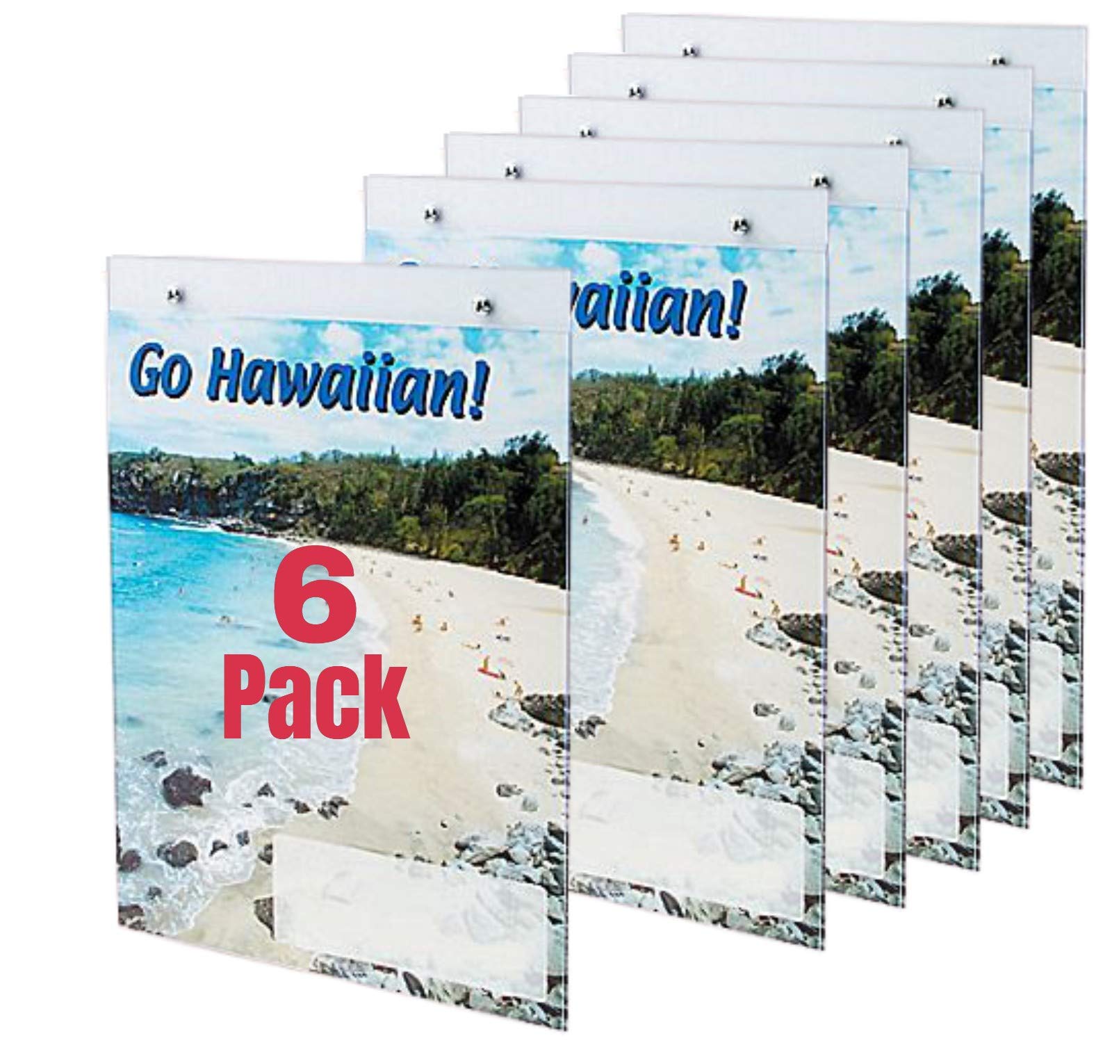 1Intheoffice Wall Mount Sign Holder 8.5 X 11,Vertical, Portrait, Pack (Predrilled Holes)