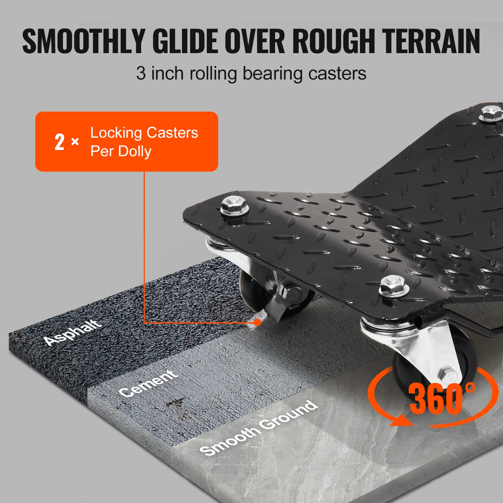 Vevor Wheel Dolly, 6000 Lbs/2722 Kg Car Moving Dolly, Wheel Dolly Car Tire Stake Set Of 4 Piece, Heavy-Duty Car Tire Dolly Cart