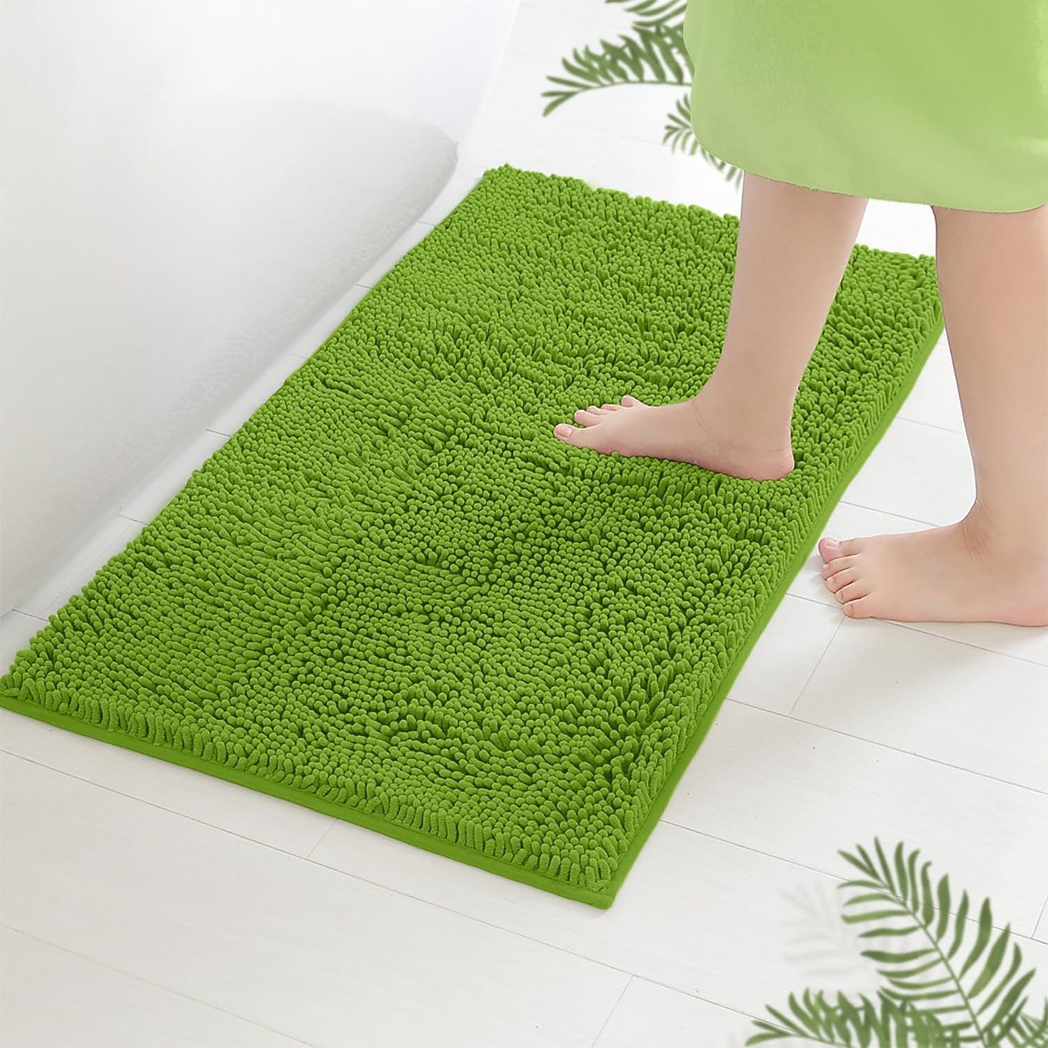Luxurux Bath Mat-Extra-Soft Plush Bath Shower Bathroom Rug,1 Chenille Microfiber Material, Super Absorbent Shaggy Bath Rug Machi