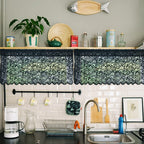 Aligogo Black Floral Valances For Windows Halloween Victorian Scalloped Sheer Valance Curtain For Bathroom Door Basement Windows