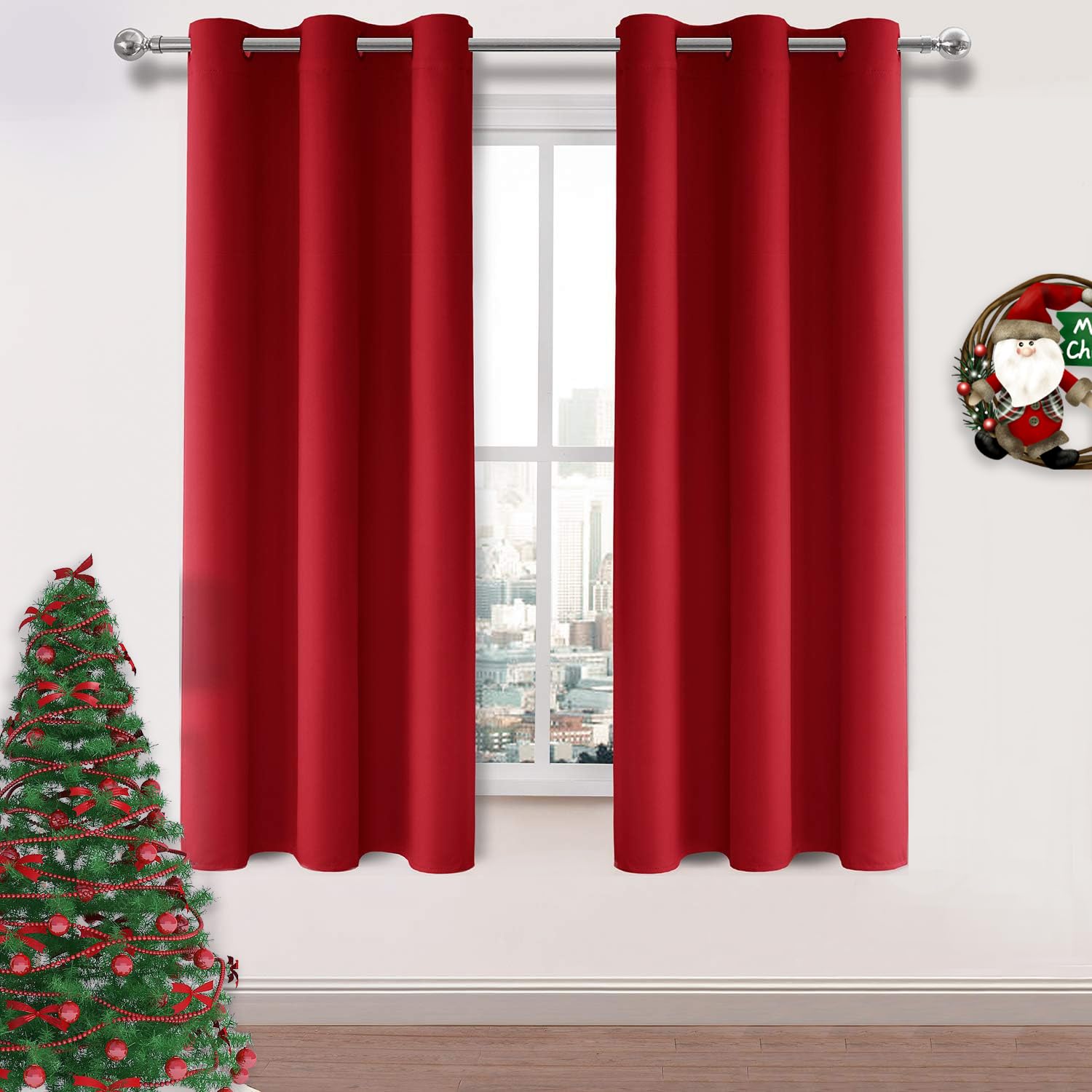 Dwcn Red Curtains 72 Inch Length, Blackout Curtains For Bedroom, Living Room Curtains Drapes For Window Treatment - W42 X L72 In