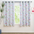 Linentalks Floral Blackout Curtains, Grommet Top Room Darkening Drapes for Bedroom Living Room, Printed Patterned Curtain 2 Pane