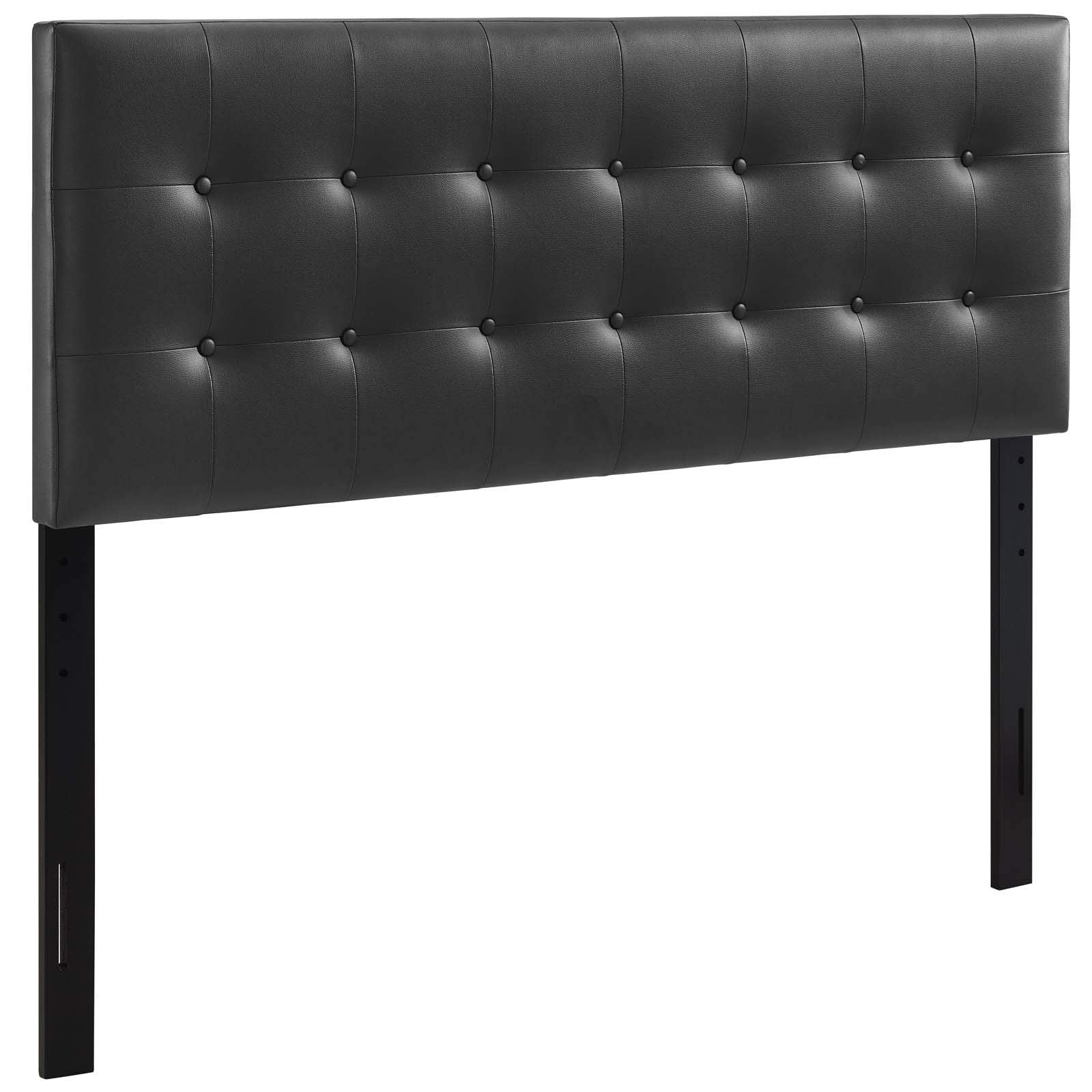 Modway Emily Tufted Button Faux Leather Upholstered King Headboard In Black
