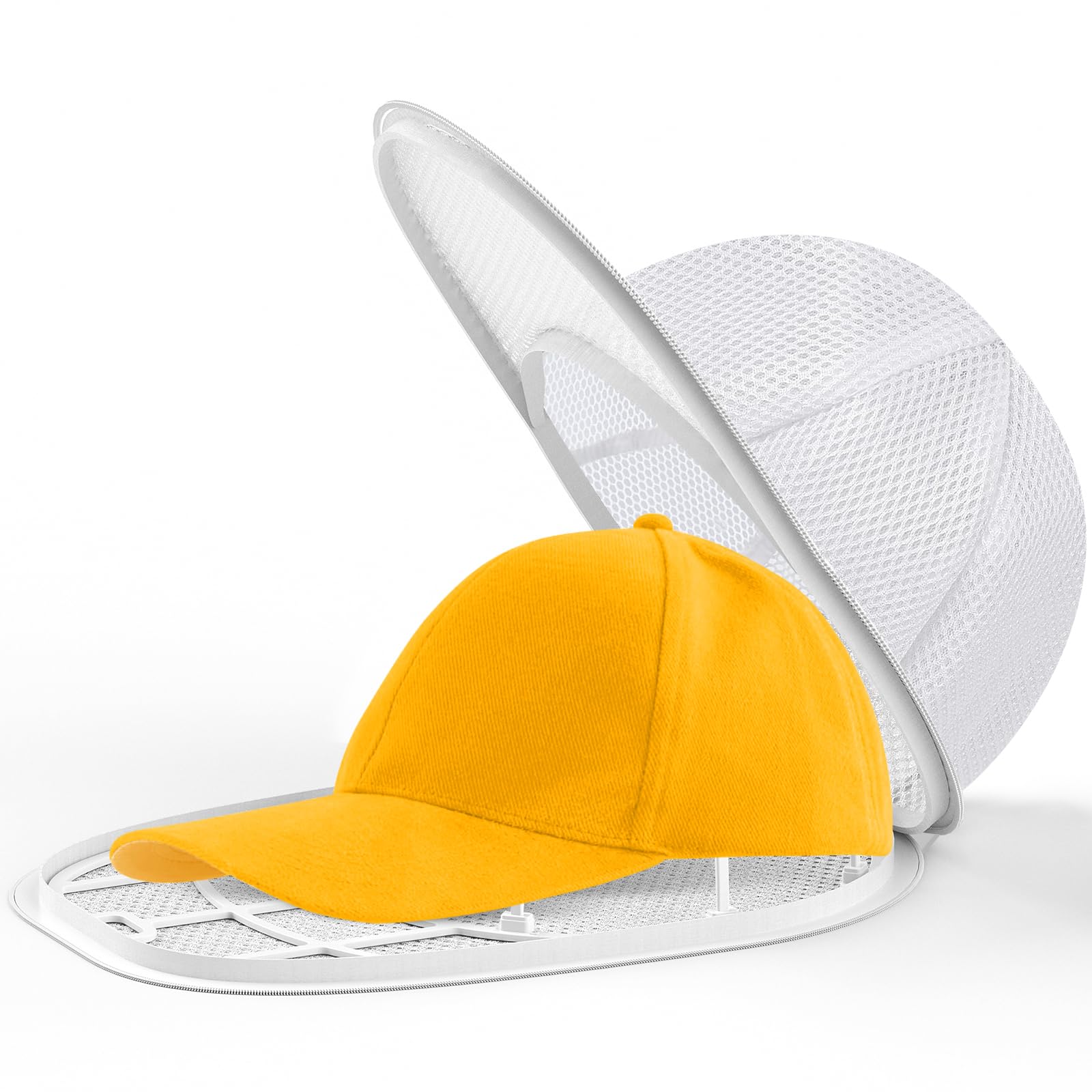 Coopache 1 Pack Hat Washer Cage for Washing Machine Ball Cap Washer Hat Cleaner for Baseball Caps Cleaning Holder Frame with Hat