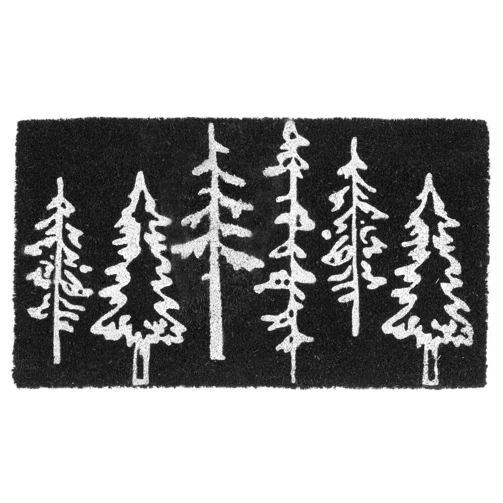 Mdesign Rectangular Coir And Rubber Entryway Welcome Doormat With Natural Fibers For Indoor Or Outdoor Use - Decorative Tree Des