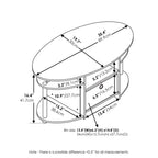 Furinno Jaya Simple Design Oval Coffee Table with Bin for Living Room, Americano/Chrome/Black