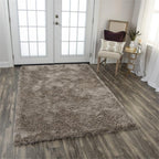 Rizzy Home Alora Decor Oregon 5'X7'6" Solid Shag Beige/Tone On Tone Tufted Area Rug