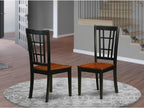 East West Furniture Modern Dining Chairs, Set of 2, Black & Cherry