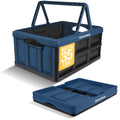 CleverMade Collapsible Shopping Basket, 32L Storage Crate, 1 Pack, Ocean