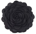 Fennco Styles Eva'S Flower Garden Decorative Throw Pillow 13' Round - Black Floral Accent Pillow For Home, Couch, Bed, Living R
