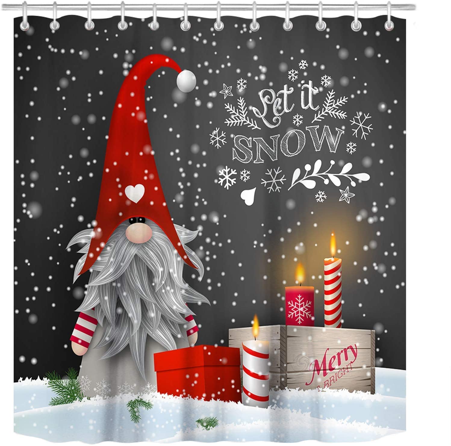 Gnome Shower Curtains for Bathroom Lovely Cute Sprite Christmas Let it Snow Fabric Shower Curtain Winter Xmas Holiday Bathroom C