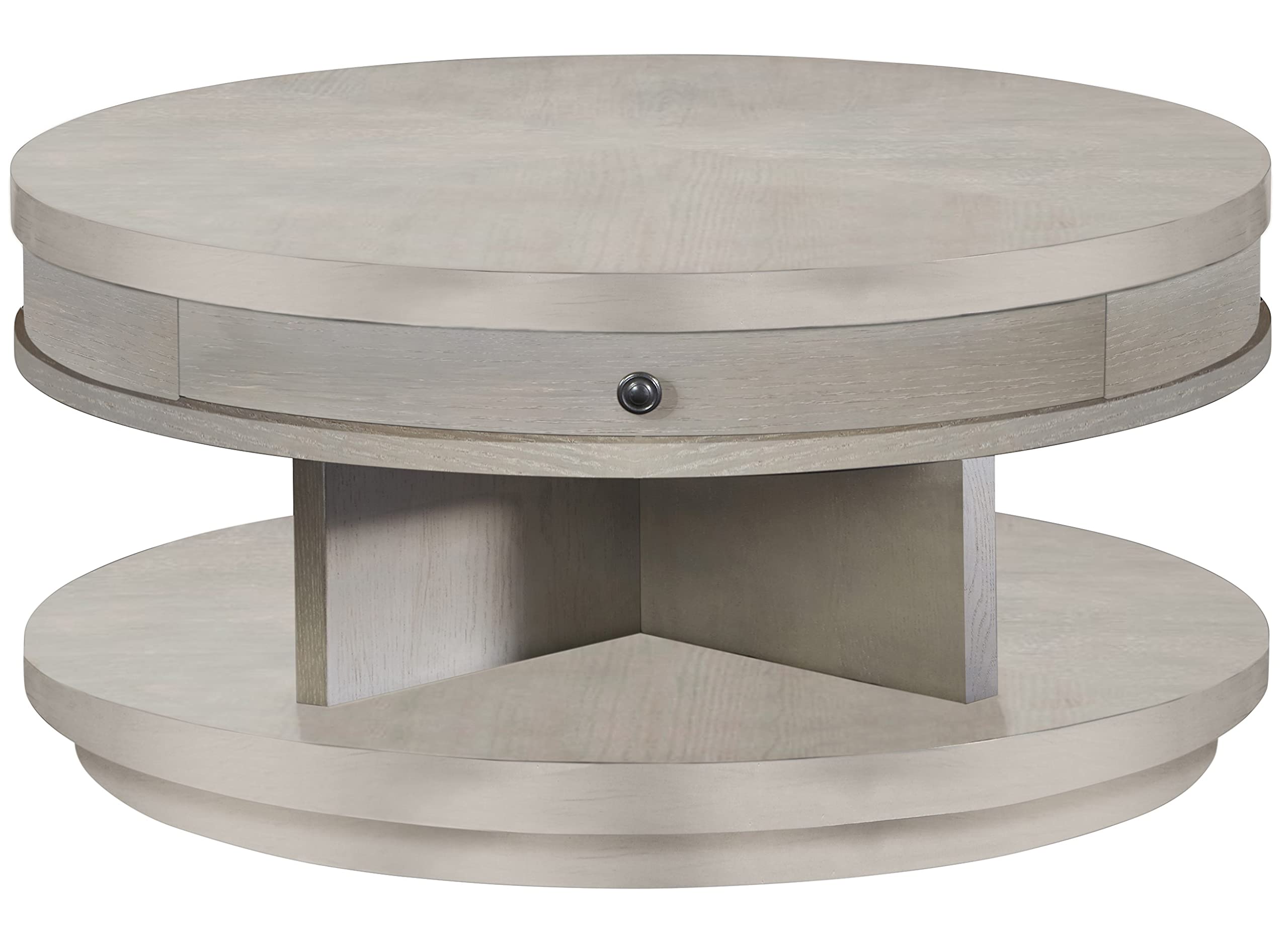 Progressive Furniture Augustine Ii Round Cocktail Table, Pearlized Gray