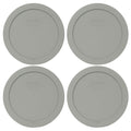 Pyrex 7201-PC 4 Cup Jet Gray Food Storage Replacement Lid (4-Pack) - Made in USA