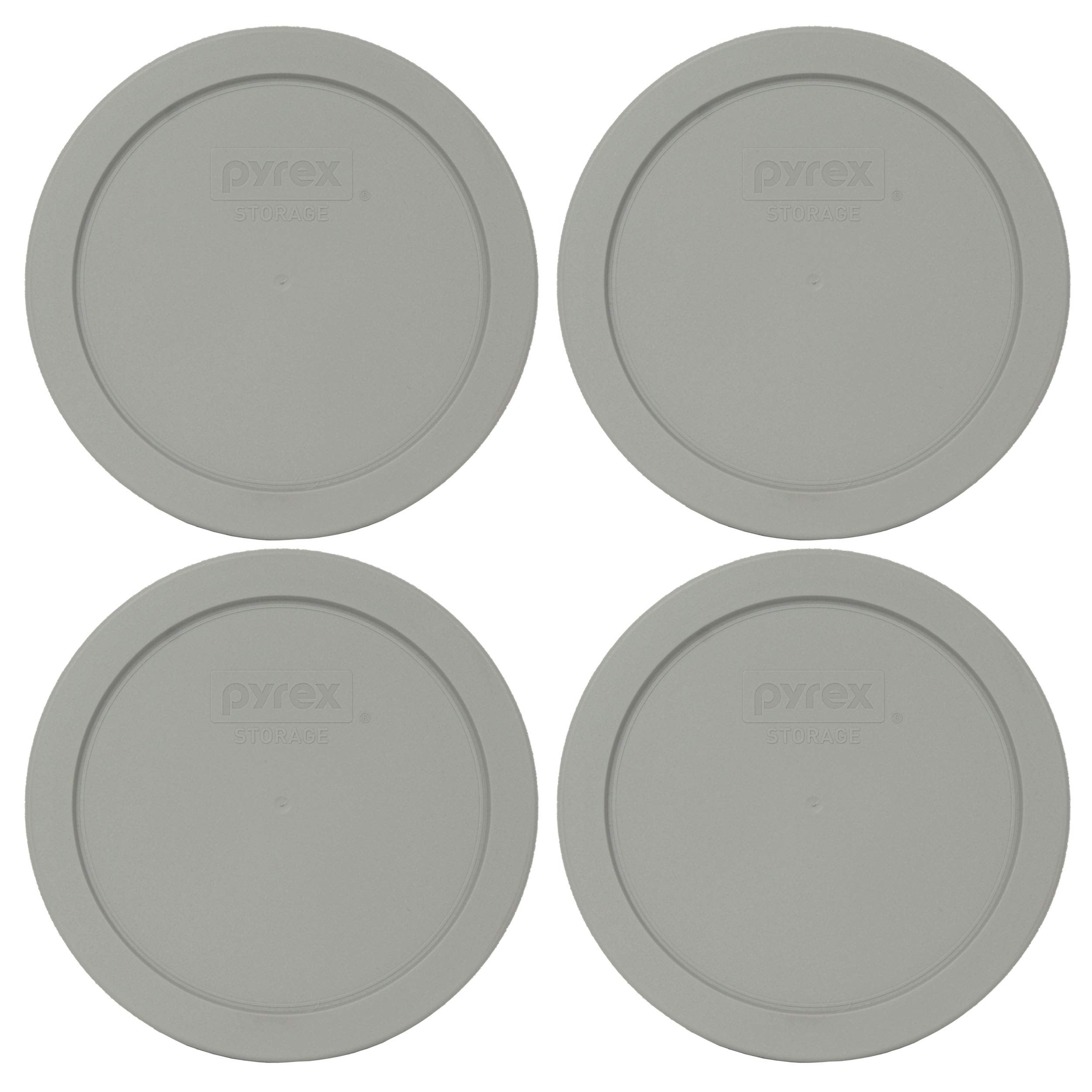 Pyrex 7201-PC 4 Cup Jet Gray Food Storage Replacement Lid (4-Pack) - Made in USA