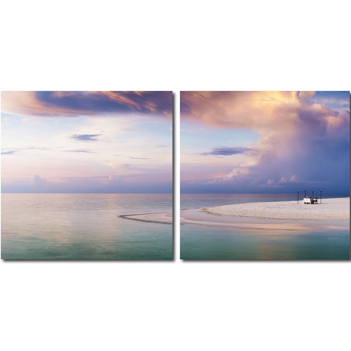 Baxton Studio Pastel Romance Mounted Diptych Photography Print