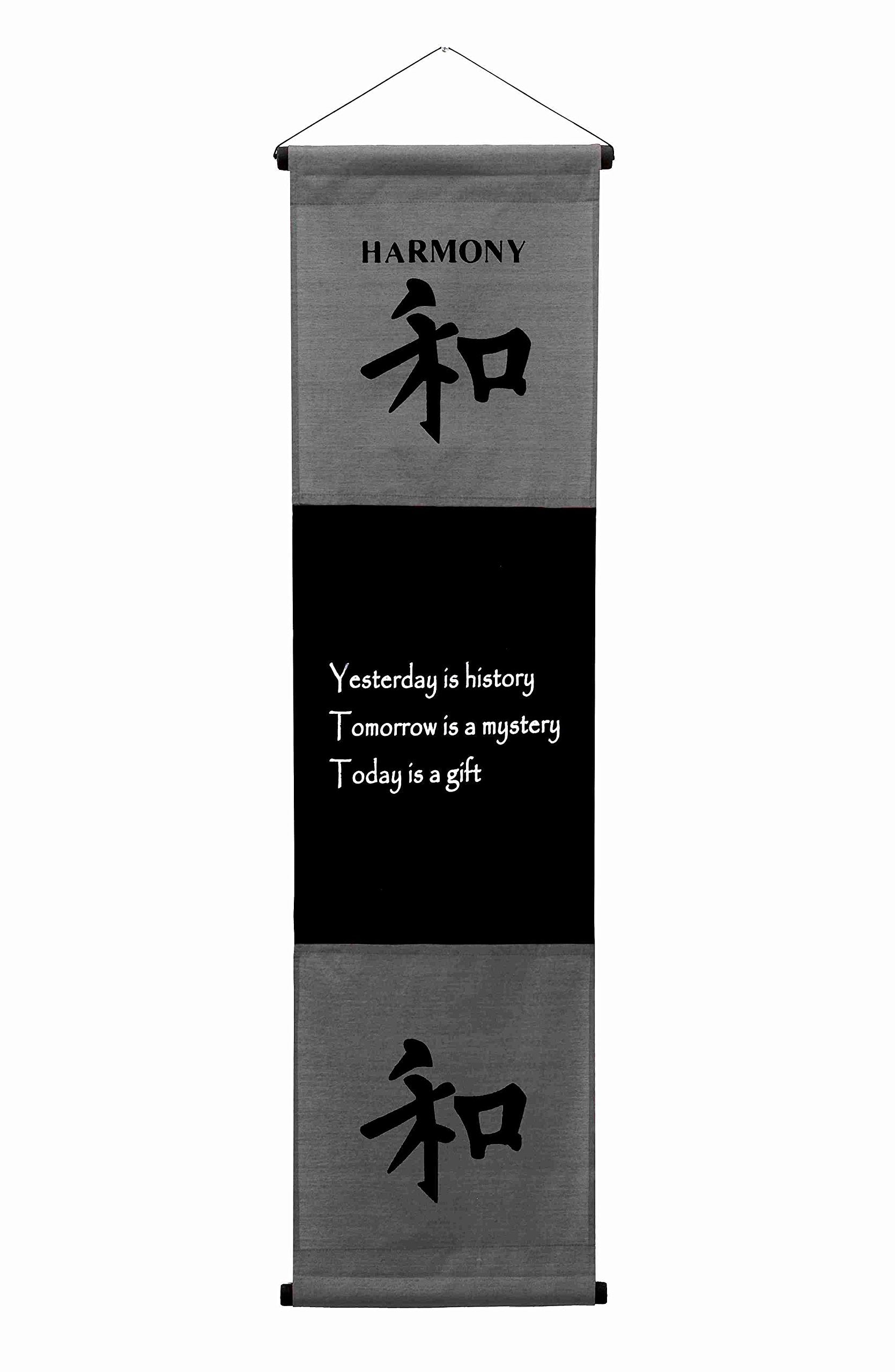 G6 Collection Inspirational Wall Decor Harmony Banner Large, Inspiring Quote Wall Hanging Scroll, Affirmation Motivational Uplif