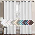 H.VERSAILTEX Linen Blackout Curtain 96 Inches Long for Bedroom/Living Room Thermal Insulated Grommet Linen Curtain Drapes Primit