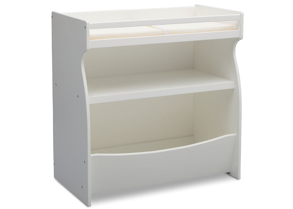 Delta Children 2In1 Changing Table And Storage Unit With Changing Pad, Bianca White