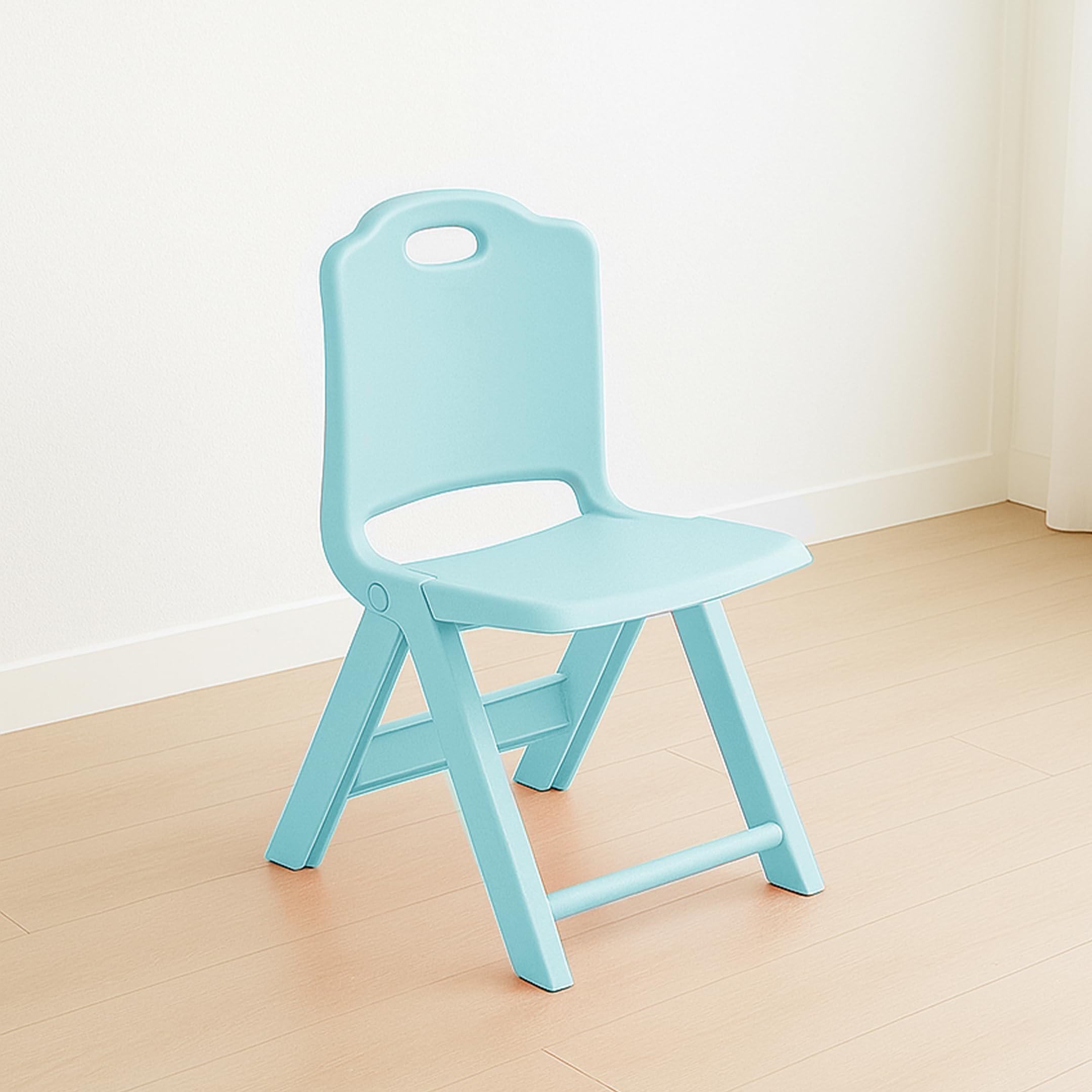 Happy Bear Foldable Kids | Foldable Study | SpaceSaving, Portable, And Supports Up To 30Kg |Folding Stool | Kids Study (Blue)