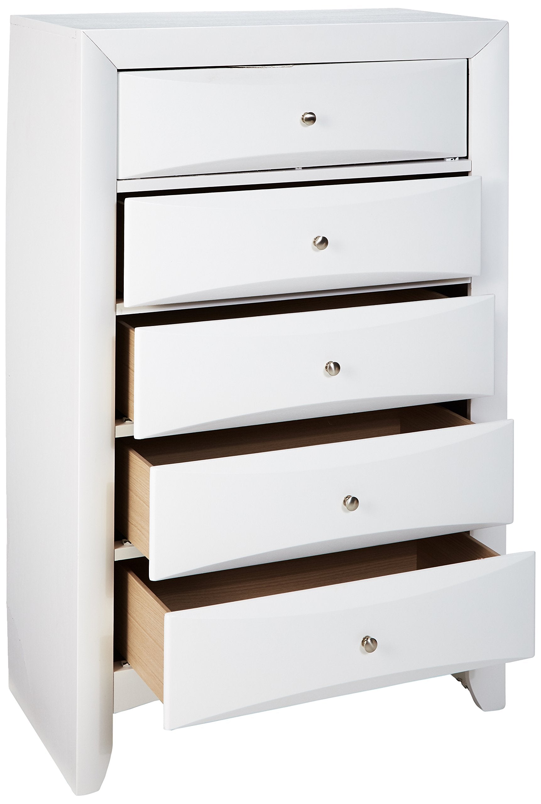 Acme Ireland 5 Drawer Wood Chest in White