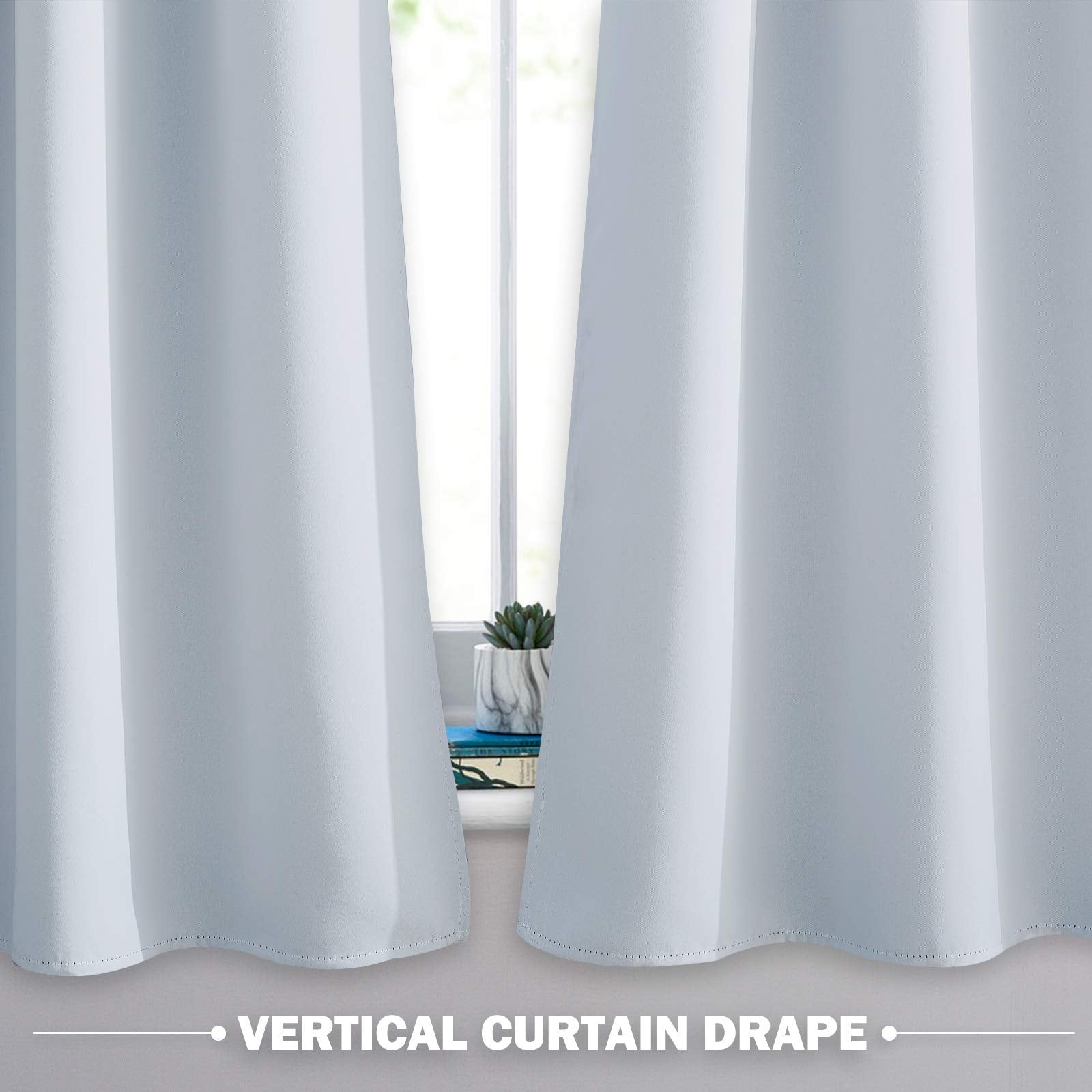 Nicetown Room Darkening Window Tiers, Kitchen/Bathroom/Kids Bedroom Decor Blackout Valances Thermal Insulated Window Treatment Short Curtain, White, 2 Panels, 34W By 36L With 1.2 Inches Header