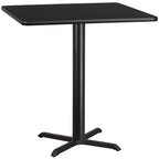Flash Furniture 42'' Square Mahogany Laminate Table Top with 33'' x 33'' Table Height Base