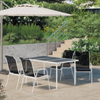 vidaXL Patio Dining Set 5 Piece Outdoor Garden Terrace Yard Patio Table and Chair Seating Seat Sitting Chair Dining Set Furniture Steel Black