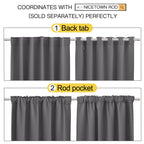 Nicetown Blackout Curtain Panels For Living Room - (Grey Color) 34X63 Inch, 2 Panels Set, Thermal Insulated Room Darkening Blackout Drapes/Draperies With Rod Pocket & Back Tab For Window