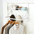 EARLESS BEAR Over The Door Clothes Hanger, Metal Over The Door Hangers for Clothes with 7 Hooks1 Storage Basket For Clothing Han