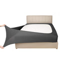 Stretch Jersey Box Spring Cover Wrap Around, Bed Skirt Alternative, Ultra Soft & Wrinkle Resistant, Full/Full Xl, Dark Gray