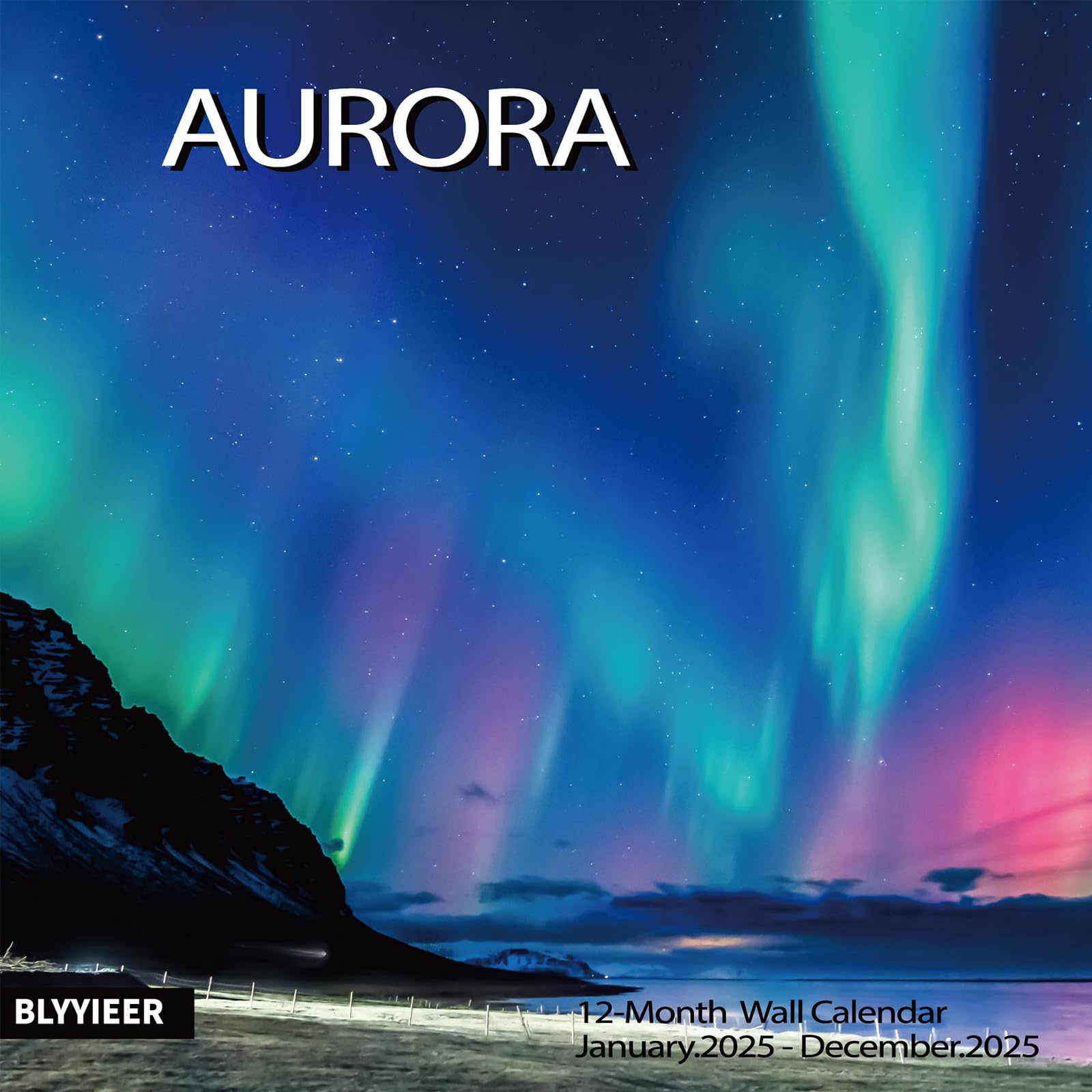 2025 Wall Calendar, Aurora Wall Calendar 2025, 12' X 24' Opened, Thick Glossy Paper, Home And Office Organizer